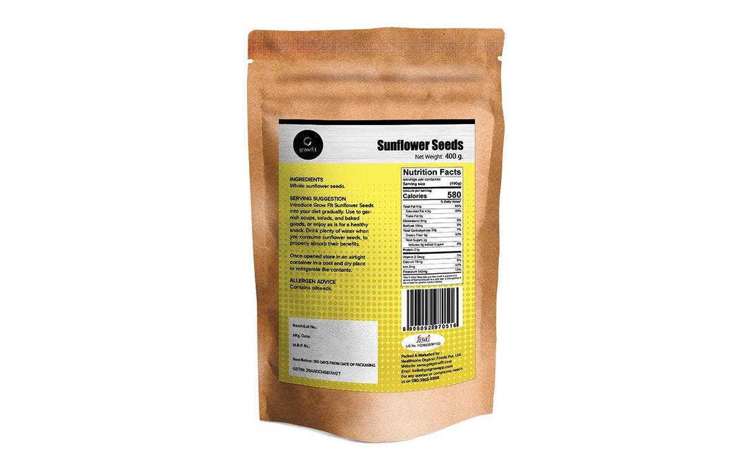 Grow Fit Sunflower Seeds    Pack  400 grams